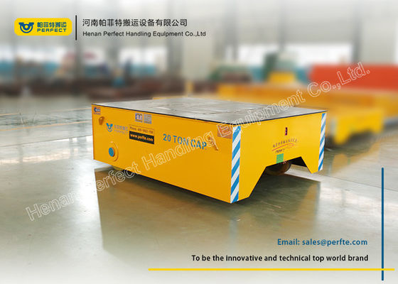 Cement Floor Motorized Transfer Trolley / Electric Transfer Cart 1435 Mm Rail Gauge