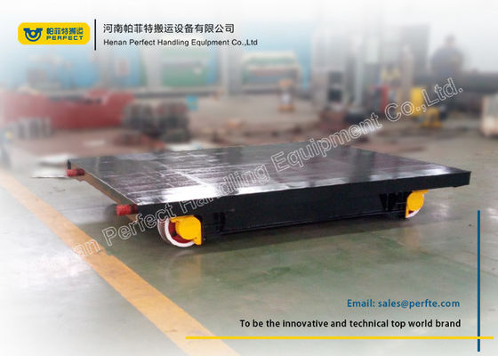 Black Flatbed Rail Transfer Cart Heavy Load Foundry Transport Car Trailer