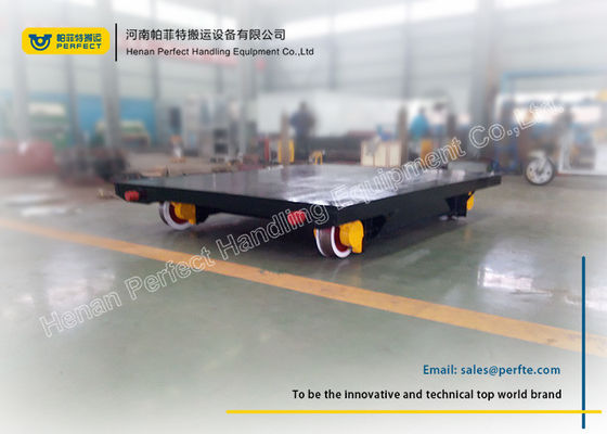 Black Flatbed Rail Transfer Cart Heavy Load Foundry Transport Car Trailer