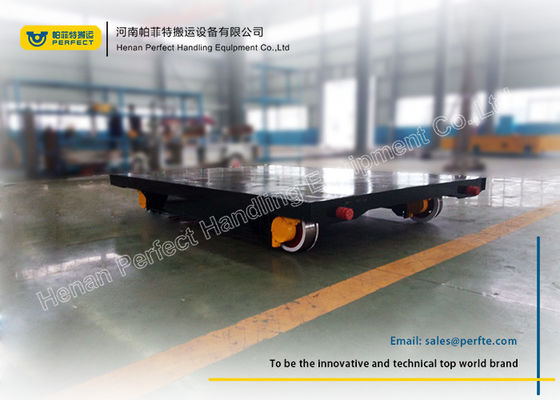 Black Flatbed Rail Transfer Cart Heavy Load Foundry Transport Car Trailer