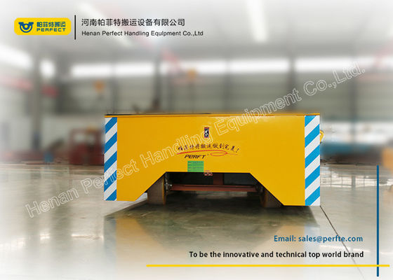 Cement Floor Motorized Transfer Trolley / Electric Transfer Cart 1435 Mm Rail Gauge