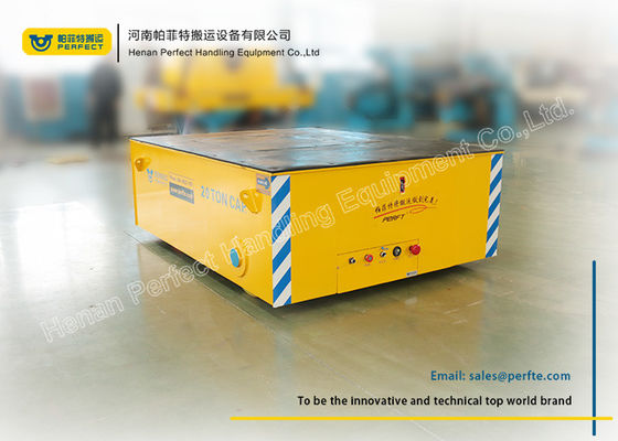 Cement Floor Motorized Transfer Trolley / Electric Transfer Cart 1435 Mm Rail Gauge