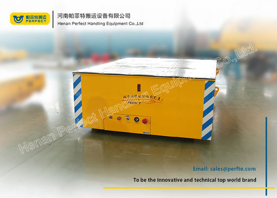 Cement Floor Motorized Transfer Trolley / Electric Transfer Cart 1435 Mm Rail Gauge