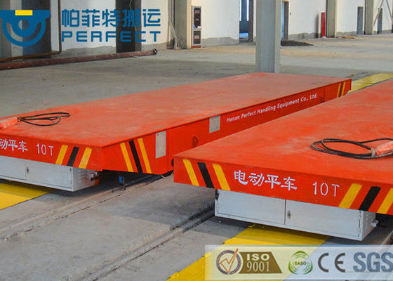 Busbar Powered Electric Flat Battery Transfer Cart with High frequency Running Heavy Duty Car